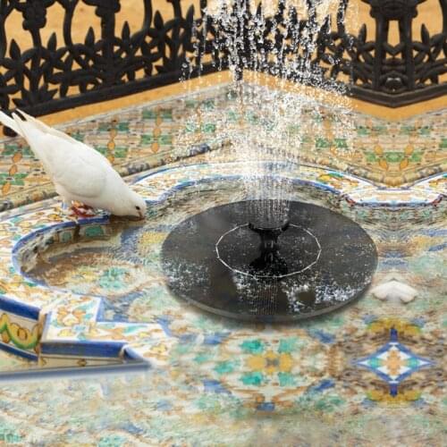 1 Set Floating Solar Fountain Garden Waterfall Bird Bath Solar Panel Powered Fountain Water Pump Pond Garden Decoration Black