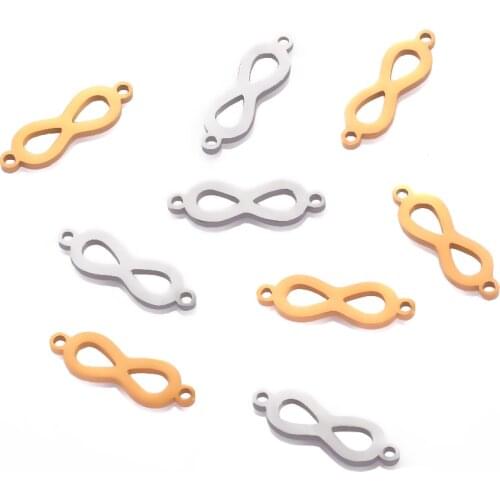 20 pcs Stainless Steel Infinity Pendant Fashion Necklaces Bracelet DIY For Jewelry Gift Bangle Connector Accessory Charm