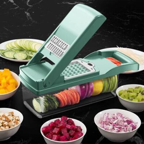 Vegetable Spiral Cutter Carrot Grater Kitchen Gadgets Potato Slicer 7 In One Fine Filter Holes Drain Basket Design Food Chopper