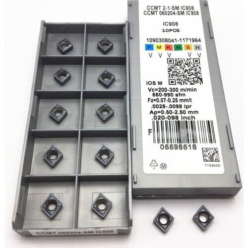 CCMT060204 SM IC907 CCMT060204 SM IC908 carbide insert external metal turning tool CNC cutting tool CCMT 060204 turning tool