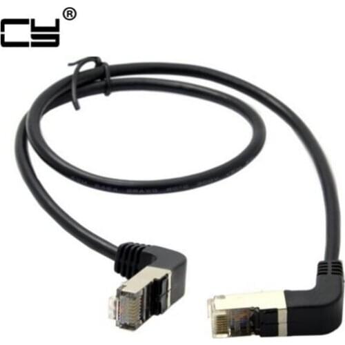 Elbow Down & Down Angled 90D cat5e 8P8C FTP STP UTP Cat 5e Ethernet Network Cable RJ45 Lan Patch Cord 0.5m 1m 2m 3m 5m Angle