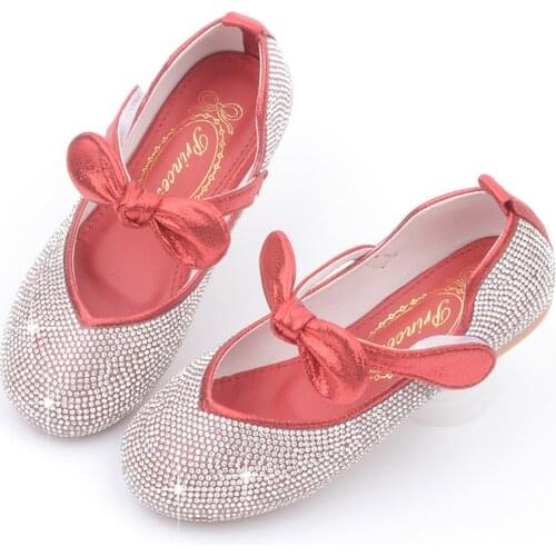 Princess Shoes Childrens Shoes Girl Princess Shoes Girl Rhinestone Shining Childrens Shoes High Heels Party Baby Girl Shoes