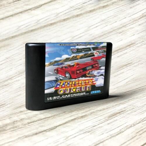Turbo OutRun - EUR Label Flashkit MD Electroless Gold PCB Card for Sega Genesis Megadrive Video Game Console