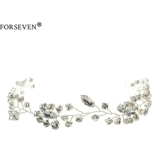 Gorgeous Handmade crystal headbands for women hair jewelry forehead hair ornaments silk band bridal hairwear wedding accessories