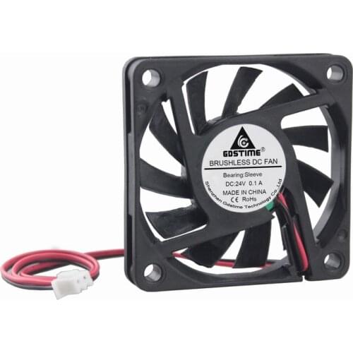 5 Pcs Gdstime DC 24V 2Pin 60mm x 10mm 6010 Motor CPU Cooler PC Chip Computer Case Cooling Fan 60x60x10mm