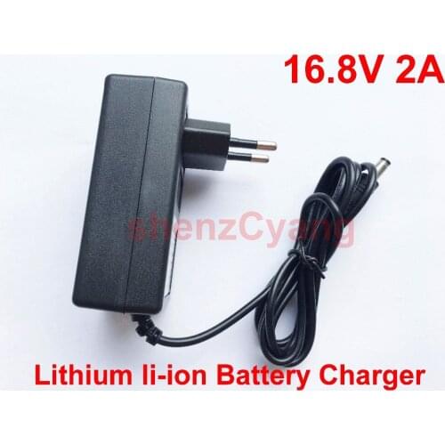 50PCS 16.8V 2A AC 100V-240V Screwdriver Charger for 18650 Lithium Battery 14.4V 4Series Lithium li-ion Battery Charger EU Plug
