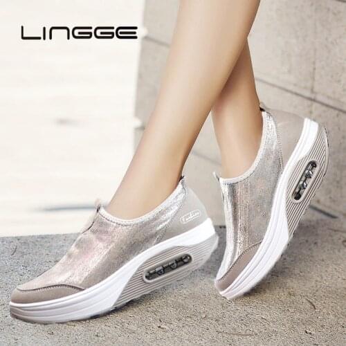 LINGGE Women Flats Platform Shoes PU Leather Lace Up Women Moccasins Creepers Slipony Female Casual Summer Shoes Ladies Shoes