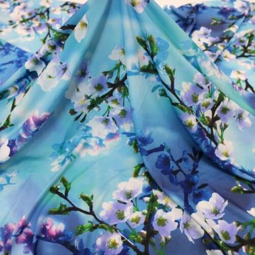 50cm*155cm Plum Blossom Material For Dress Swimwear Leggings 4 Way Elastic Fabric Lycra Polyester