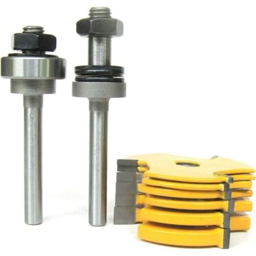 8Pc 1/4Inch Shank Slot ,Assembly 6 Cutters & 2 Arbors Router Bit Set