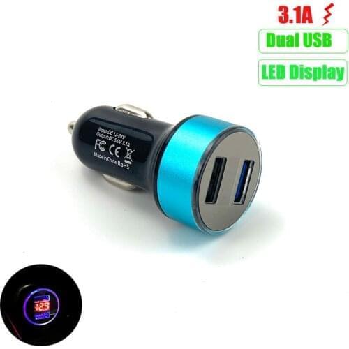 3.1A Dual USB Car Charger LED Display For DAIHATSU Kopen Copen DN Trec Compagno Pro U-Space D-base PICO Terios Sirion Yrv Chara