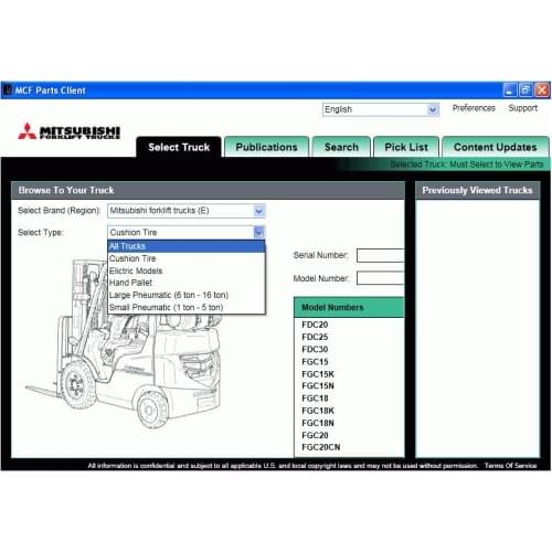 ForkLift Trucks 2020 (MCFE) Spare part catalogue and service manuals for Mitsubishi Forklift