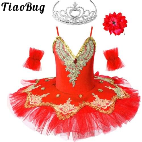 3Pcs Girls Ballet Dress Set Swan Ballet Costume Dance Leotard with Mesh Tutu Dress Kids Ballet Clothes