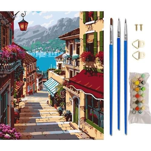 Frameless ladder of love Landscape DIY Painting By Numbers Handpainted Oil Paint Home Wall Art Picture For Decor Gift