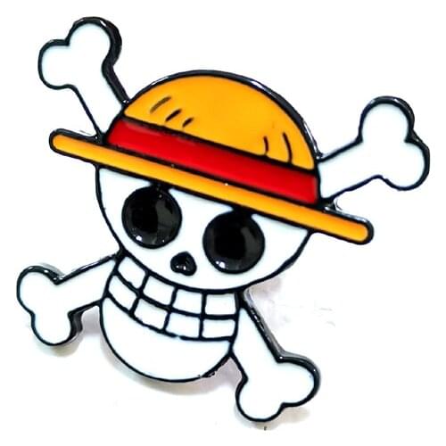 Anime One Piece Pins Brooch Luffy and Trafalgar Law Cartoon Badge for Cosplay Costume Accessories