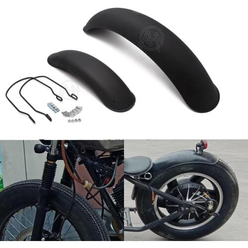 1set Motorcycle Retro Front+Rear Black Metal Fender Mudguard for Vintage Harley BOB BOBBER