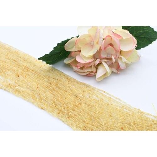 2-3mm Natural Faceted Citrine Round stone beads For DIY Bracelet Necklace Jewelry Making Strand 15"