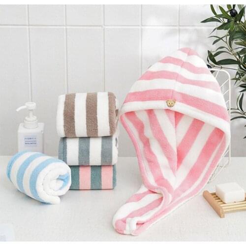 Integrity 1Pcs Microfiber Bathing Quick Dry Hair Cap Turban Towel Hat Bathroom Cute Long Hair Hair-drying Shower Caps