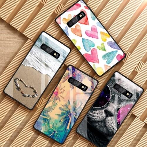 For Samsung Galaxy A6 A6S A8 A8S J6 J8 2018 S8 S9 S10 PLUS NOTE 8 9 Galaxy Cover Tempered Glass Phone Case