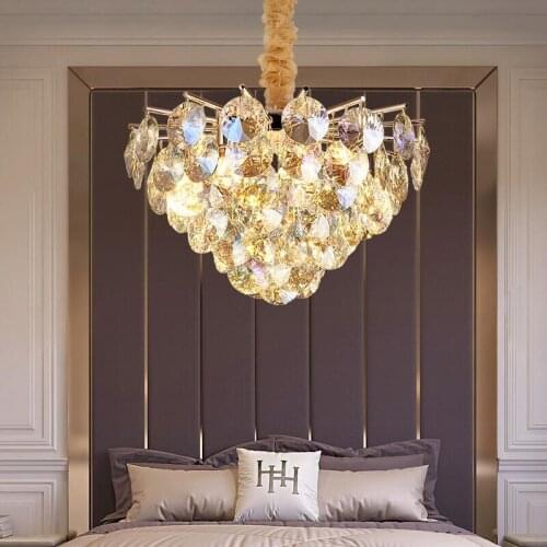 Crystal chandelier American modern LED living room bedroom chandelier luxury dining room decorative lighting
