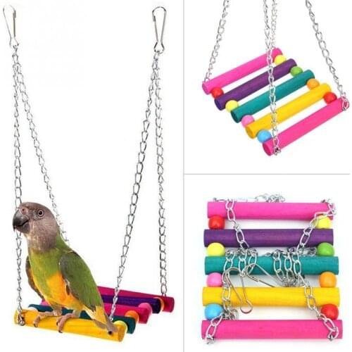 Pet Bird Swing Toys Pet Hanging Swing for Parrot Parakeet Perches Hanging Cage Toy Cockatiels Macaws Finches Colorful