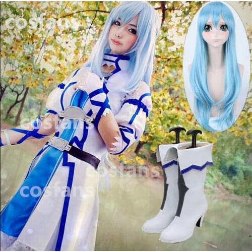 SAO Sword Art Online Yuuki Asuna Uniform Dress Outfit Anime Cosplay Costumes& wigs & shoes custom-made shoes size in stock