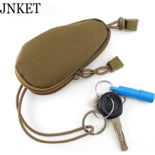 JNKET Outdoor EDC Keys Wallet Army Key Case Mini Coins Wallet Keychain Attaching Wrist Adjustable Rope