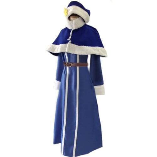 Fairy Tail Juvia Loxar cosplay costume new version full set with hat and socks