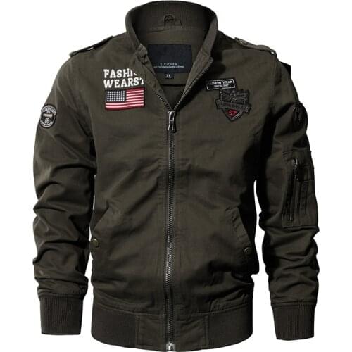 New Spring Military Style Airborne Pilot Jacket Men Tactical Flight Jacket Autumn US Flag Air Force Motorcycle Outwear Cotton