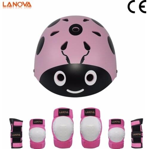 LANOVA Kids Toddler Protective Gear Knee Pads Elbow Pads Wrist Guards Bicycle Helmet 7pcs for Multi-sport Skating Cycling
