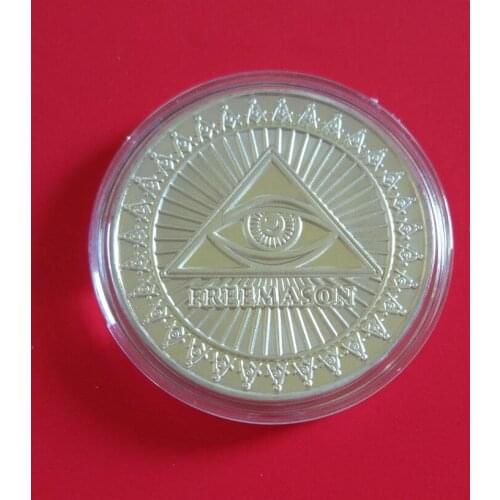 American Freemasonry Metal Coin Plated Commemorative Coin Badge medal for collection Arts Gifts Souvenir