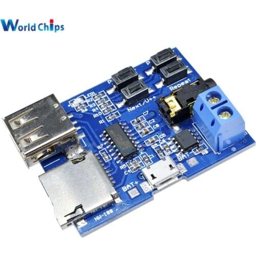 Micro USB MP3 Module TF Card U Disk MP3 Format Decoder Board Amplifier Decoding Audio Player Module 3.7-5.5V Hot Sale