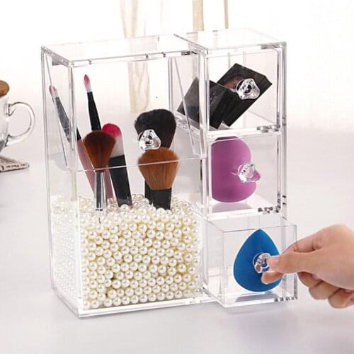 Multi-function Acrylic Makeup Organizer Makeup Brush Display Box Cosmetics Tools Storage Holder Jewelry Accessory Case Casket