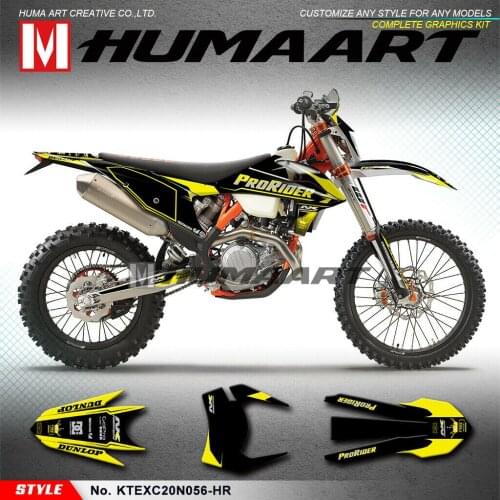 HUMAART Black Yellow Sticker Kit for EXC EXC-F XC-W XCF-W 150 300 500 SX SXF XC-F 125 250 350 450 2019 to 2021