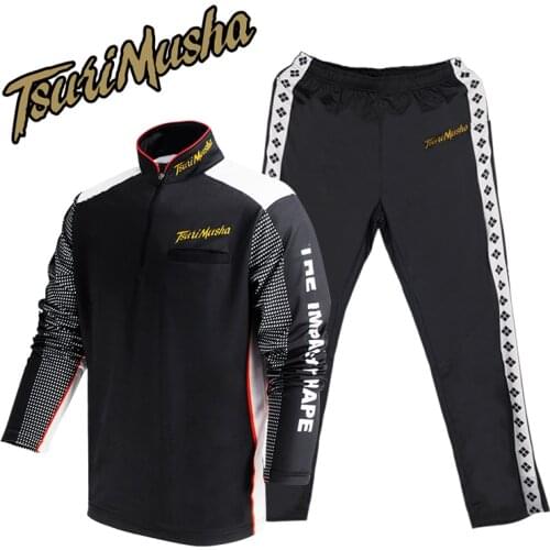 2021 NEW TSURIMUSHA Summer Mens Fishing Shirt Pant Sun-protective Clothing Ultrathin Summer Mens Long Sleeve Quick Drying