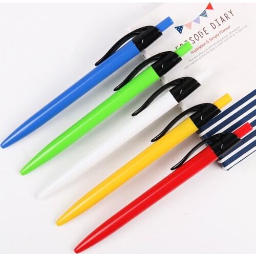 Blue Ink Press Plastic Ballpoint Pen 0.7mm Classic Office School Accessories Pens Stationery B-573D