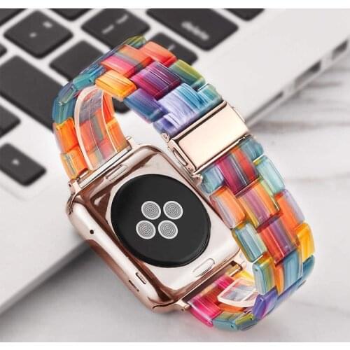 Lightweiht Resin bracelet for apple watch 5 SE band 44mm iwatch 42mm Series 4 3 2 1 Wrist Accessories loop 40mm Replacement Band