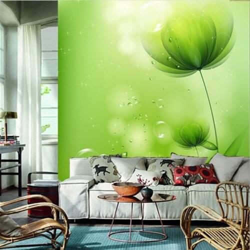 The custom 3D murals,3D beautiful and fresh green fantasy flowers papel de parede,living room sofa TV wall bedroom wall paper