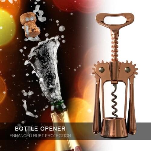 Portable Professional Zinc Alloy Red Wine Bottle Opener Handle Pressure Corkscrew for Bar Party Kitchen Tool Accessory