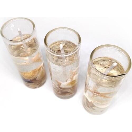 4 pcs / Ocean Themed Gel Candle Transparent Decorative Candle Decorated with Seashells and Starfish