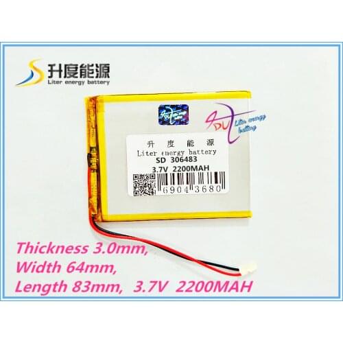 Size 306585 3.7V 2200mah 306483 Lithium polymer Battery with Protection Board For MP4 GPS Digital Product Free Shipping