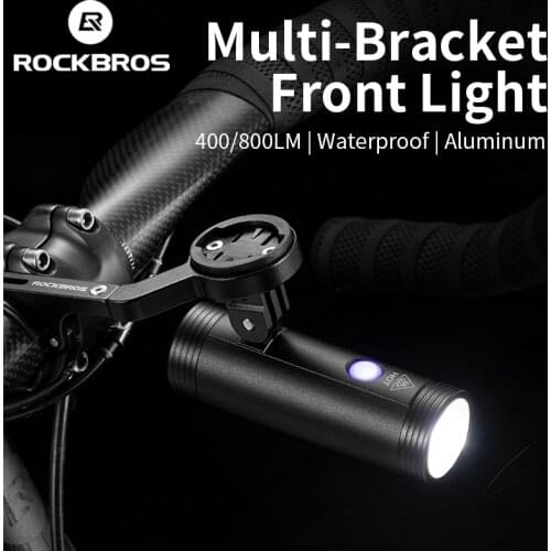 ROCKBROS 800 Lumen Bike Headlight With 2 in 1 Mount Holder Cycling Flashlight USB Rechargeable Rainproof LED Bicycle Front Light