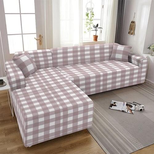 Nordic Plain Corner Sofa Covers for Living Room Elastic Couch Cover Stretch Slipcovers L Shape Sofa Need Buy 2pcs Sofa Cover