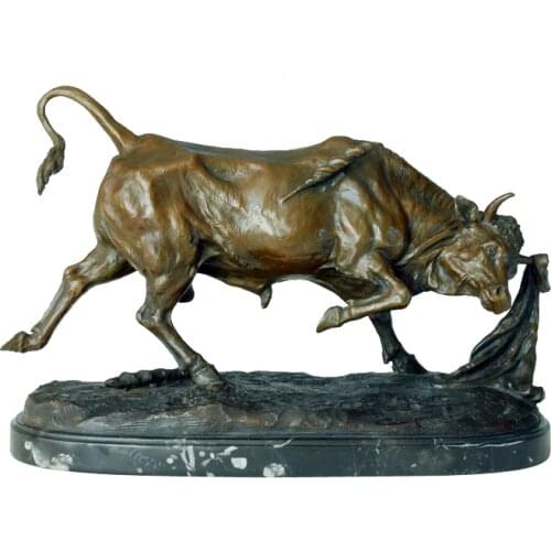 Spanish Bullfighting Sculpture Bull Statue Wall Street Stock Market Modern Art Hot Cast Bronze Home Office Decoration