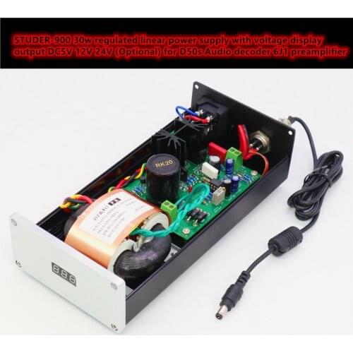 STUDER-900 30w precision regulated linear power supply with voltage display output DC5V 12V 15v 24V for music player DAC D50s