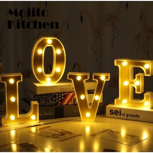 3D LED Night Lamp 26 Letter 0-9 Digital Marquee Sign Alphabet Light Wall Hanging Indoor Decor Wedding Party