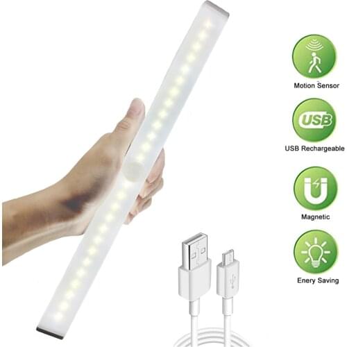 LED Night Light Motion Sensor Cabinet Light 10 21 30cm Night lamp Under LED Light Magnetic Closet Light For Kitchen Cabinet Led