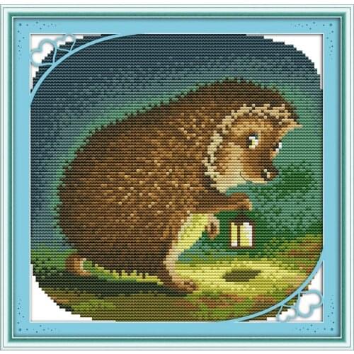 Everlasting Love The Nocturnal Hedgehog Chinese Cross Stitch Kits Ecological Cotton Stamped 11CT DIY Gift New Year Decorations