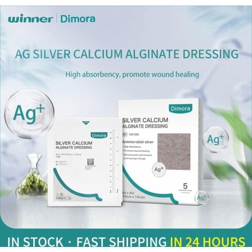 Winner Dimora Ag Silver Calcium Alginate Wound Dressing Pads, Highly Absorbent Dressing, Non-Stick Sterile Gauze Wound Care