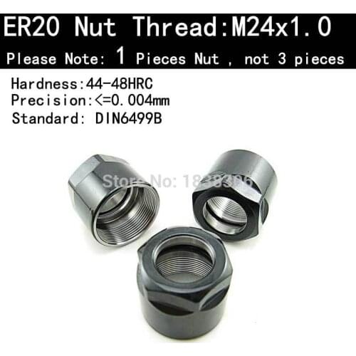 ER20 Collet Clamping Nut M24*1.0 CNC Collet Chuck Nuts D27mm L 23mm for machine chuck to clamp endmill cutting tools drill bit