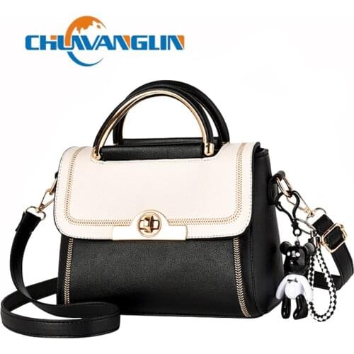 Chuwanglin Womens Shoulder bag Fashion Color Contrast Small Square bag high quality Pu Leather Messenger Bag for Women 7231503